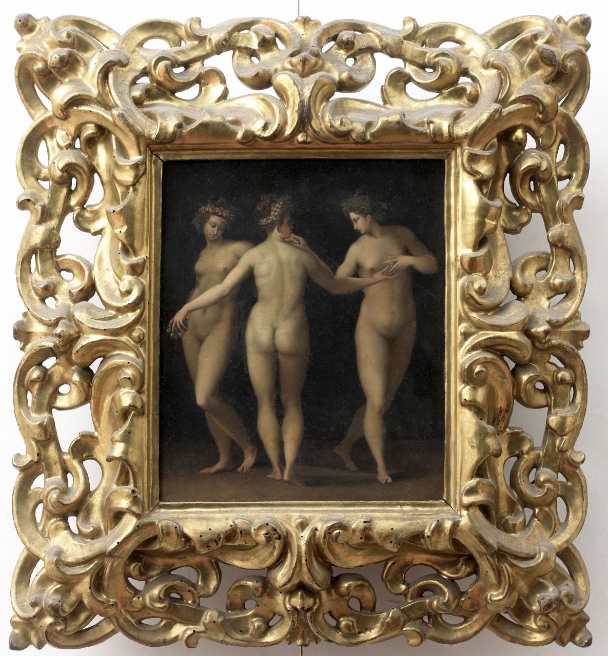 tre Grazie (dipinto) di Morandini Francesco detto Poppi (sec. XVI)