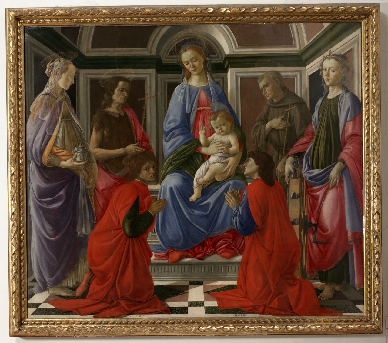 Madonna con Bambino in trono e Santi (dipinto) di Filipepi Alessandro detto Botticelli (sec. XV)