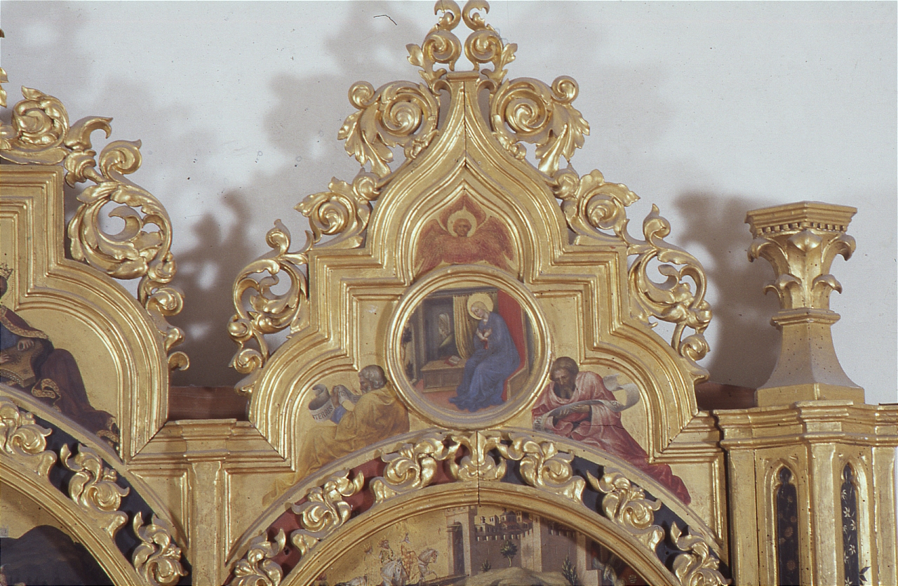 Annunciazione, Cristo giudice, profeti (dipinto) di Massi Gentile detto Gentile da Fabriano (sec. XV)