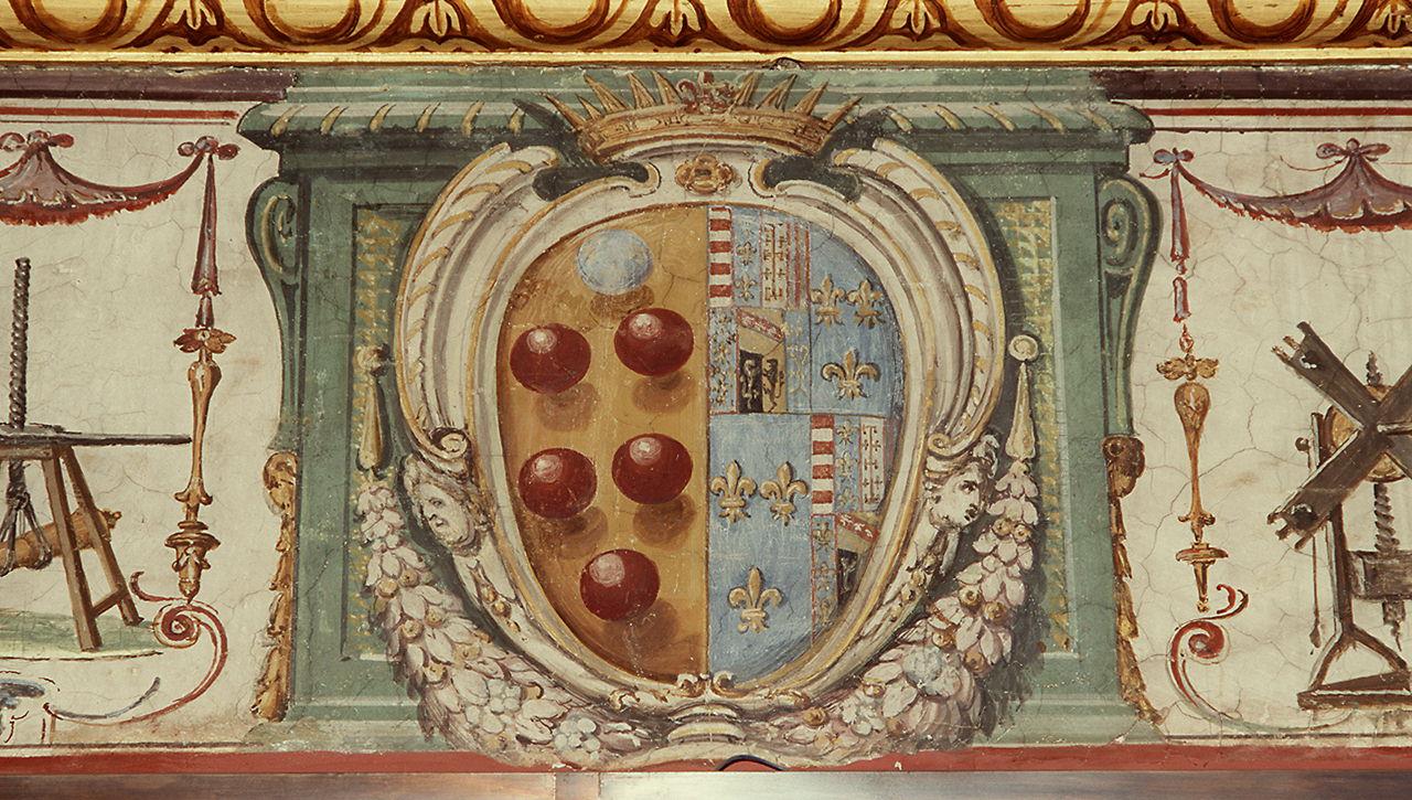 stemma gentilizio delle famiglie Medici e Lorena (dipinto) di Parigi Giulio (sec. XVI)