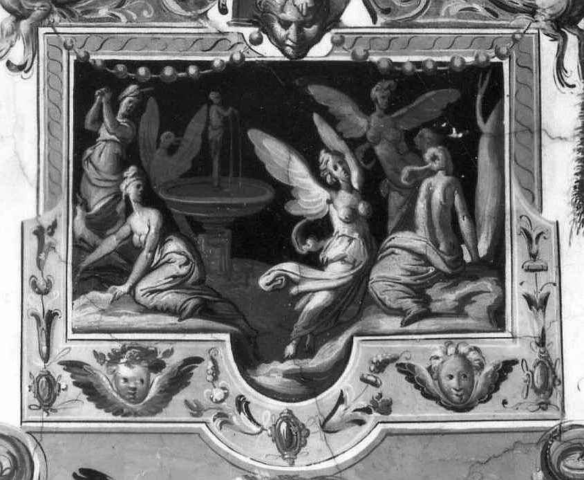 scena allegorica con fontana (dipinto) di Tempesta Antonio (attribuito) (sec. XVI)