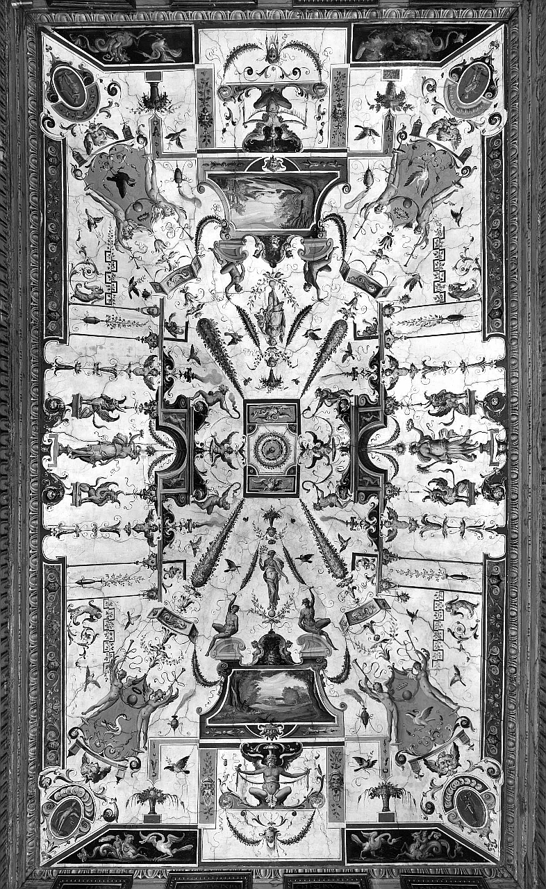 motivo decorativo a grottesche e paesaggi (soffitto dipinto) di Tempesta Antonio (attribuito) (sec. XVI)