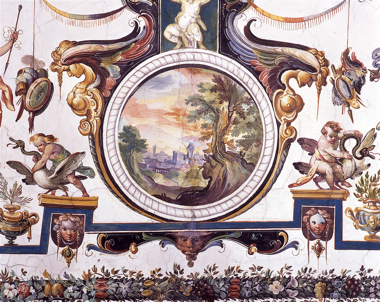 paesaggio (dipinto) di Tempesta Antonio (attribuito) (sec. XVI)