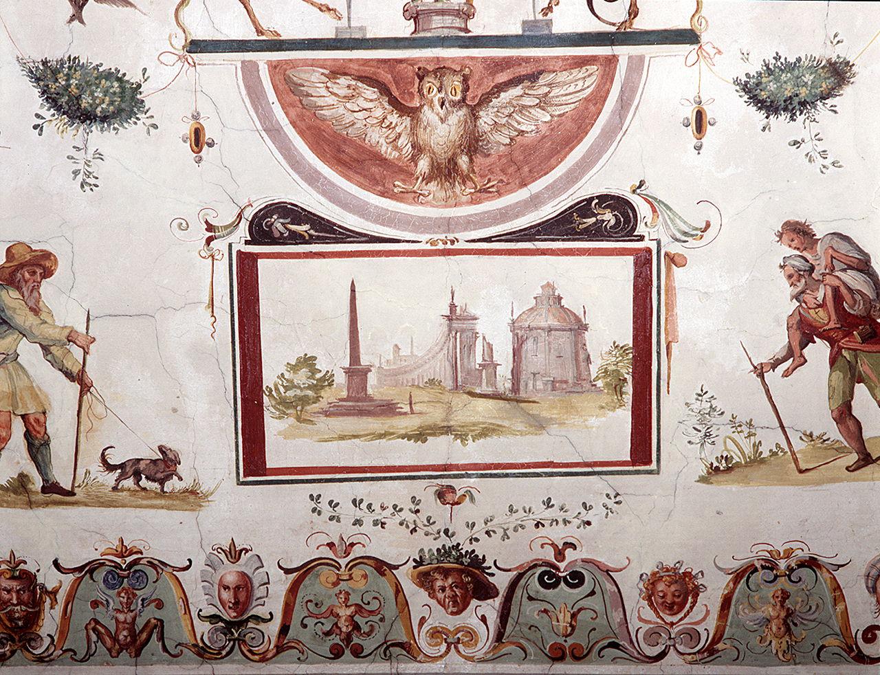 veduta con edifici classici (dipinto) di Allori Alessandro (bottega) (sec. XVI)