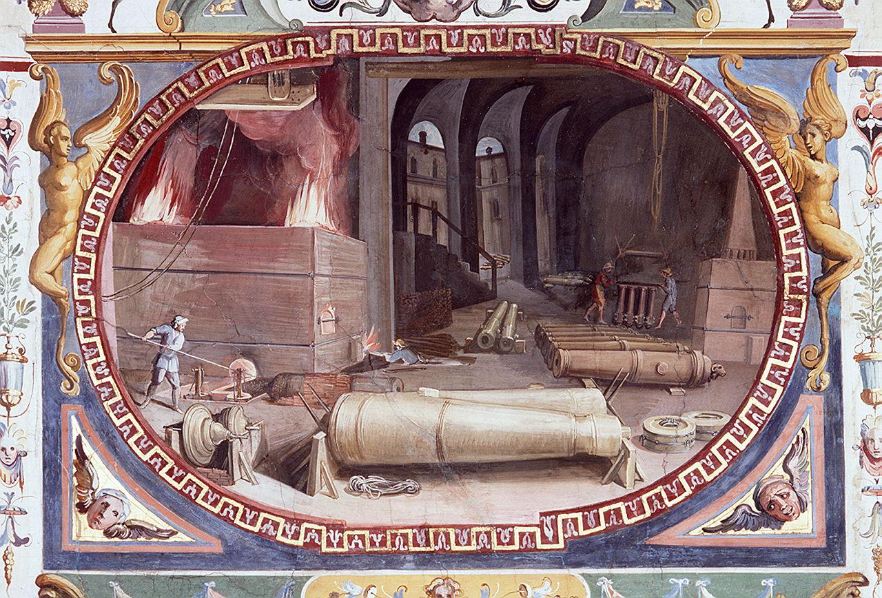 interno di bottega (dipinto) di Buti Lodovico (sec. XVI)