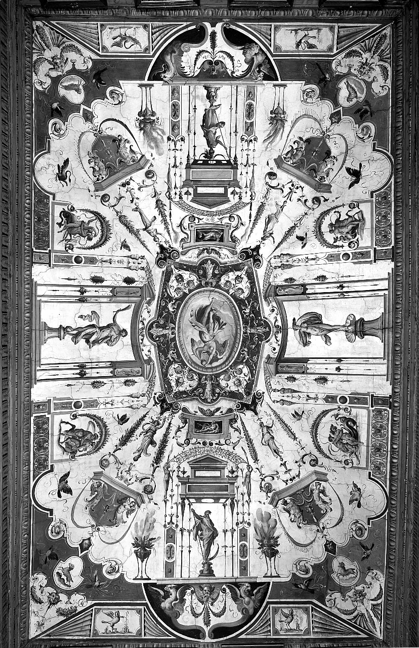 motivo decorativo a grottesche (soffitto dipinto) di Tempesta Antonio (attribuito) (sec. XVI)