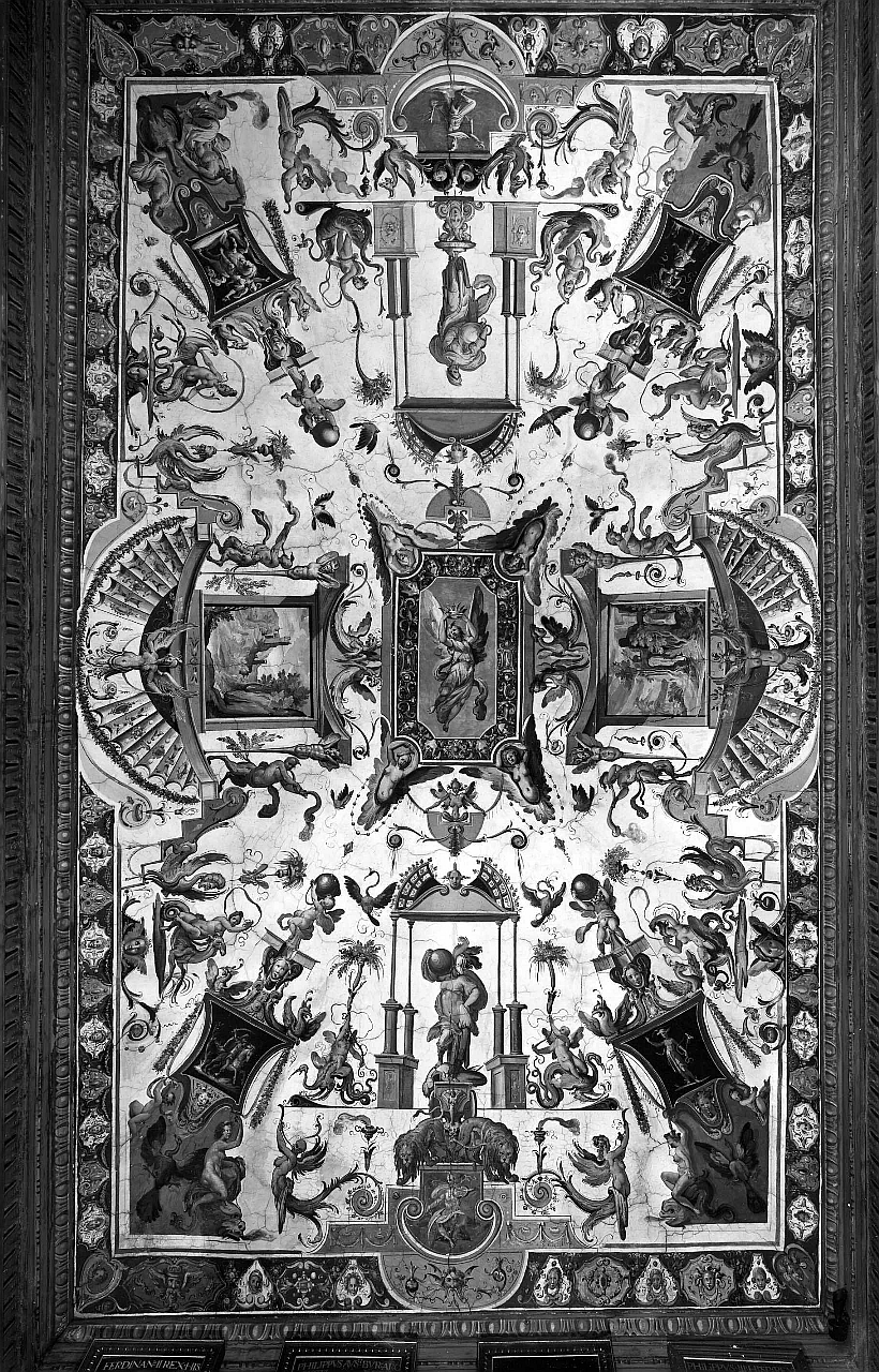 motivo decorativo a grottesche (soffitto dipinto) di Tempesta Antonio (attribuito) (sec. XVI)