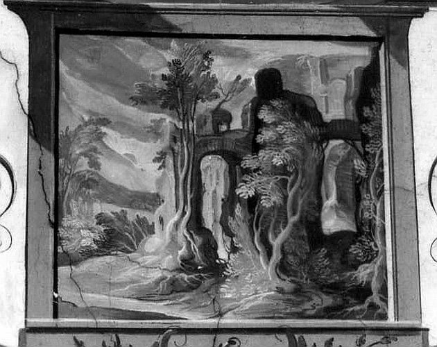 paesaggio (dipinto) di Tempesta Antonio (attribuito) (sec. XVI)