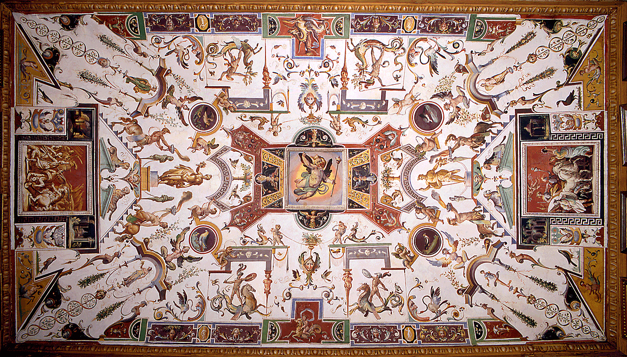 motivi decorativi a grottesche (dipinto) di Tempesta Antonio (attribuito) (sec. XVI)