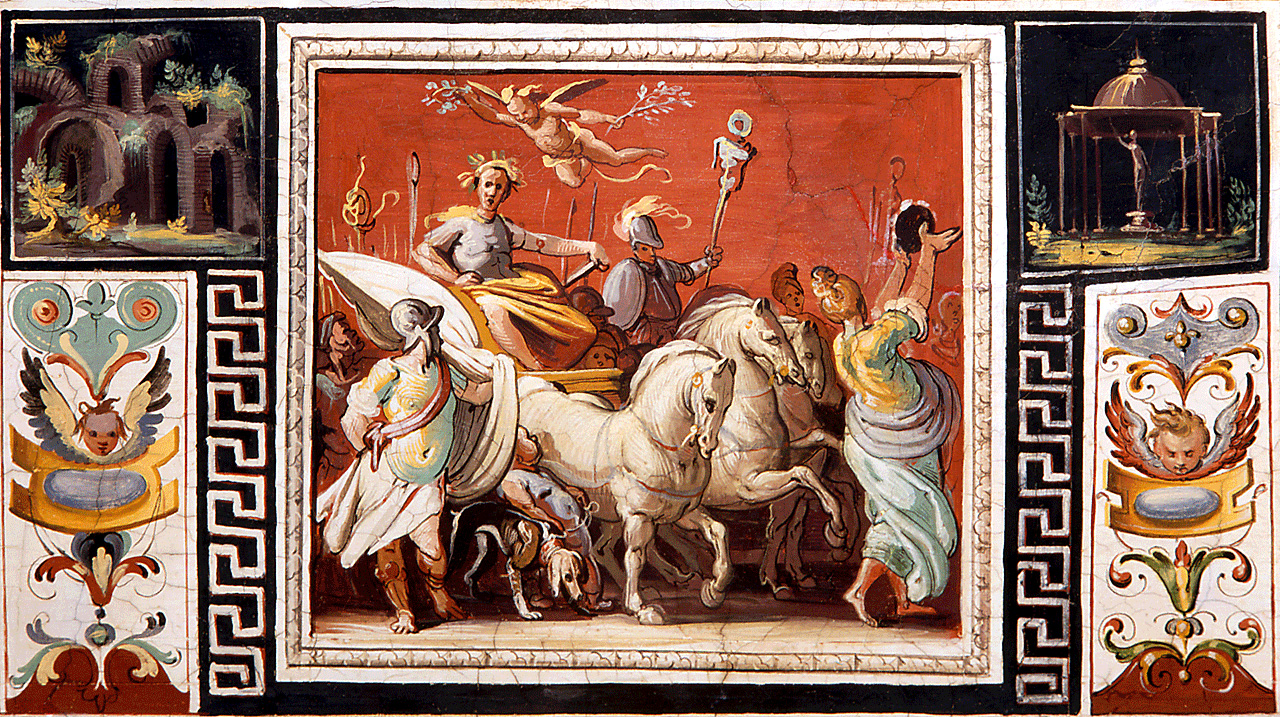 trionfo di un imperatore romano (dipinto) di Tempesta Antonio (attribuito) (sec. XVI)
