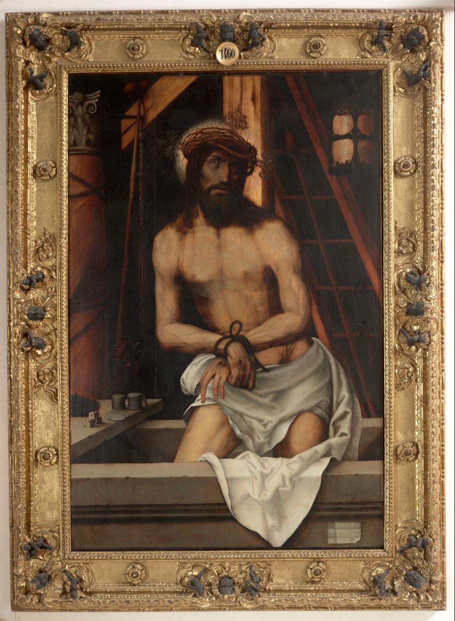 Cristo coronato di spine (dipinto) di Hugenszoon Lucas detto Luca di Leida (sec. XVI) 