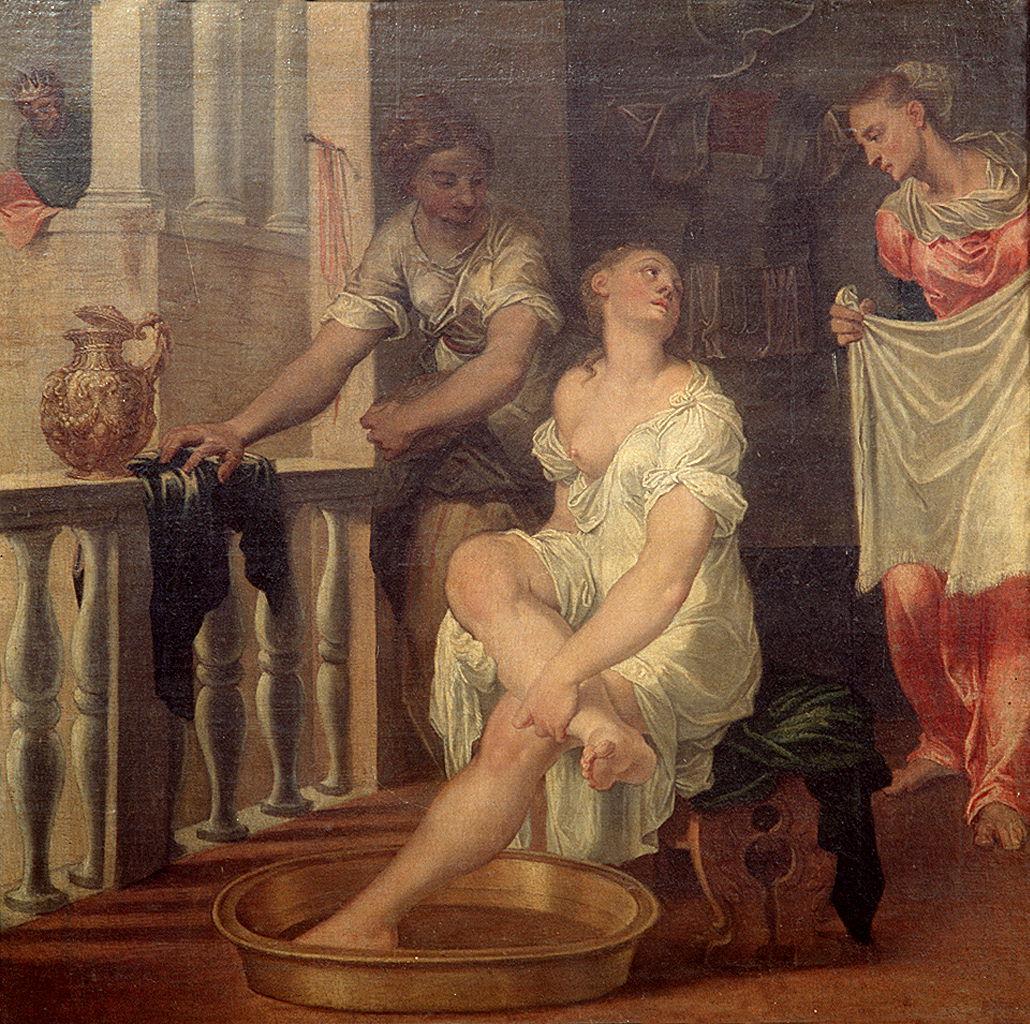 Bethsabea al bagno (dipinto) di Brusasorci Domenico detto Riccio (sec. XVI)