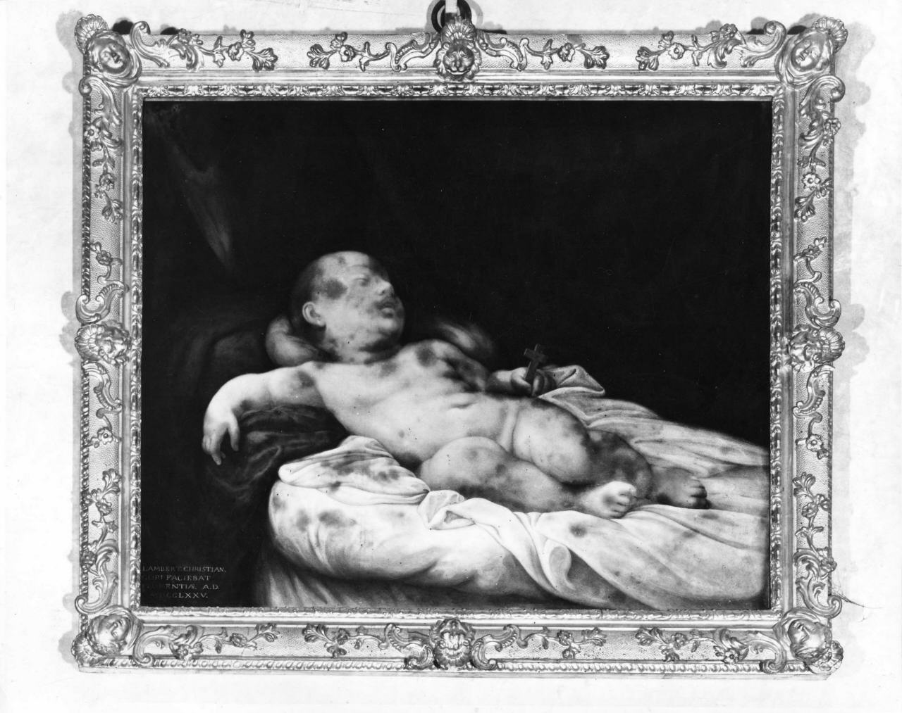Gesù Bambino addormentato (dipinto) di Gori Lamberto Cristiano (sec. XVIII)