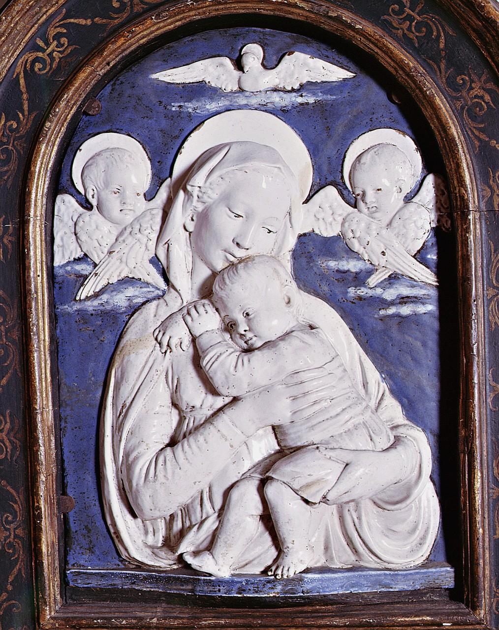 Madonna con Bambino e cherubini (rilievo) di Della Robbia Andrea (bottega) (sec. XV)