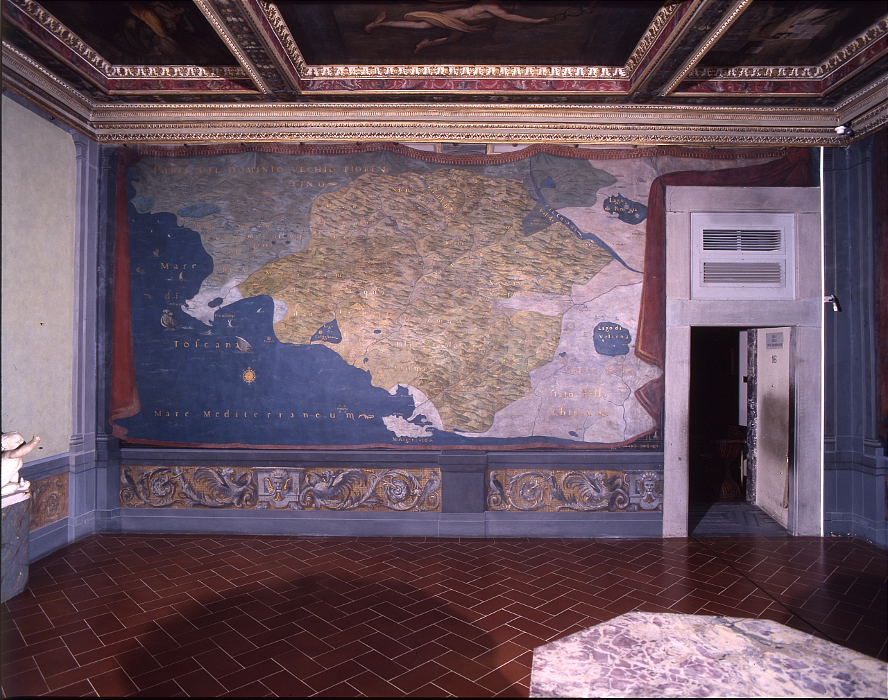 carta geografica del vecchio dominio di Firenze (dipinto) di Buti Lodovico, Buonsignori Stefano (sec. XVI)