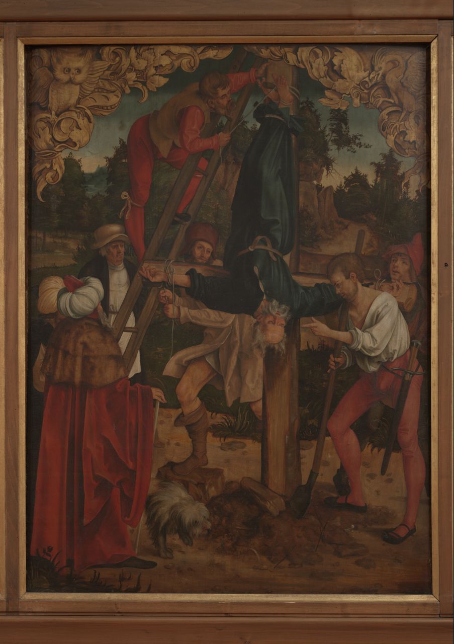 crocifissione di San Pietro (dipinto) di Von Kulmbach Hans Suess (sec. XVI)