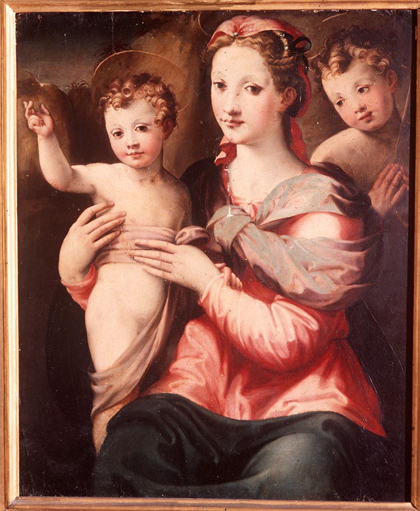 Madonna con Bambino e San Giovannino (dipinto) di Del Brina Francesco (seconda metà sec. XVI)