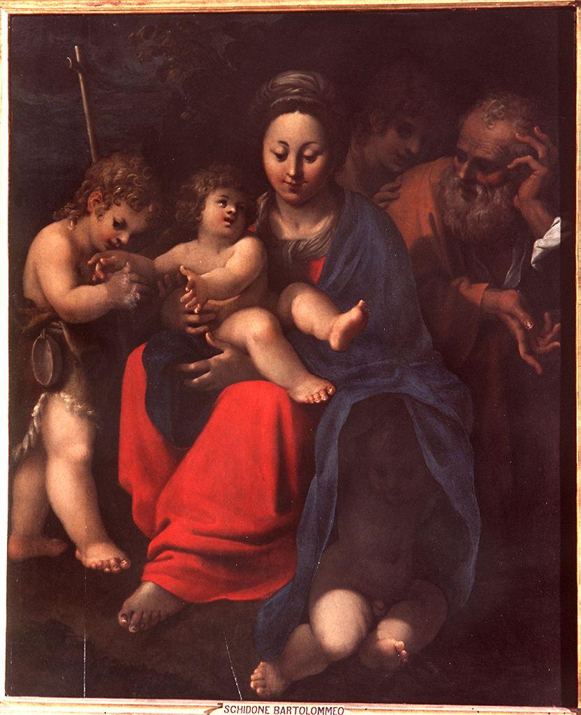 Sacra Famiglia con San Giovanni Battista bambino (dipinto) di Schedoni Bartolomeo (sec. XVII)