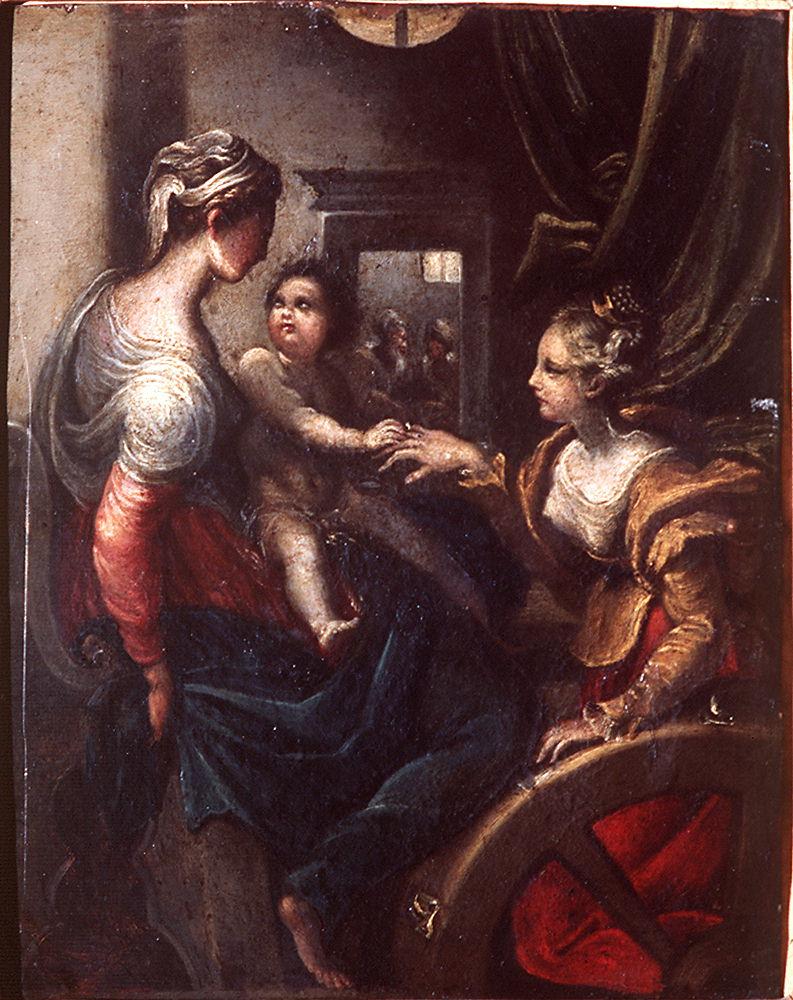 matrimonio mistico di Santa Caterina d'Alessandria (dipinto) di Mazzola Francesco detto Parmigianino (scuola) (ultimo quarto sec. XVI)