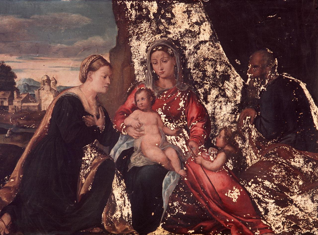 Sacra Famiglia con San Giovanni Battista bambino (dipinto) di De Pitati Bonifacio detto Bonifacio Veronese (scuola) (prima metà sec. XVI)