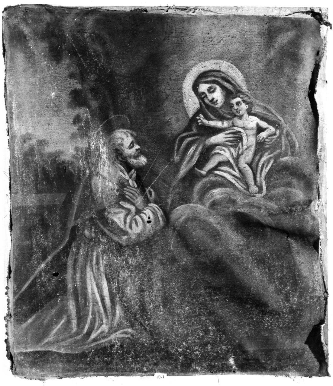 Madonna con Bambino e Santo (dipinto) - ambito toscano (sec. XVIII)