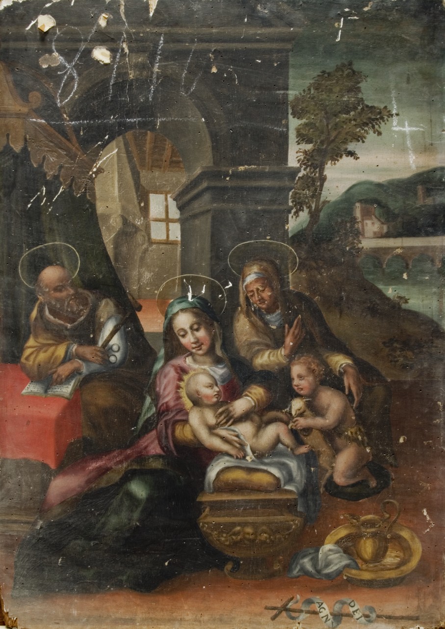 Sacra Famiglia con San Giovannino e Sant'Anna (dipinto) - ambito senese (sec. XVI)