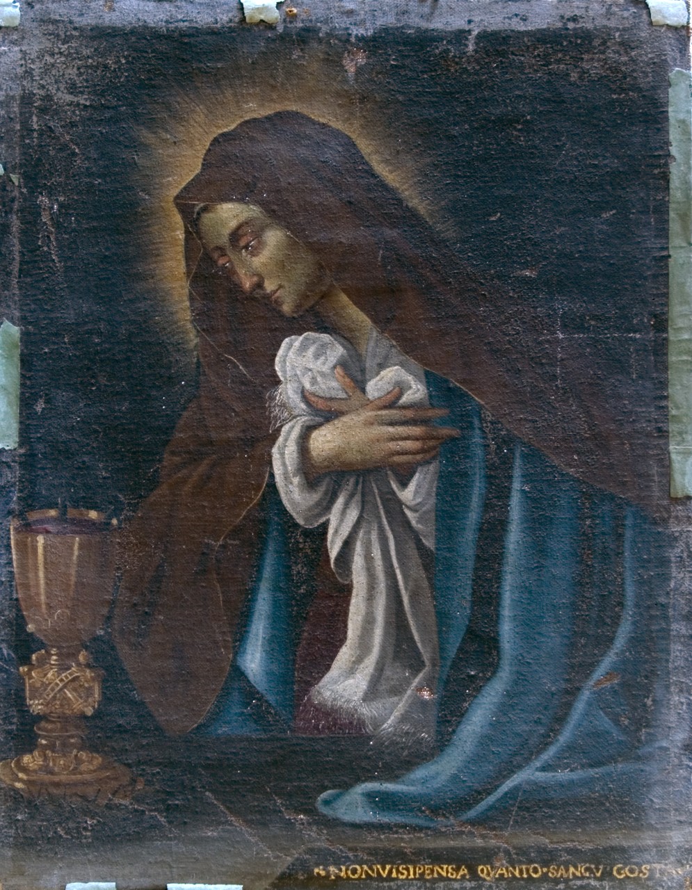Madonna Addolorata con simboli della Passione (dipinto) - ambito toscano (sec. XVI)