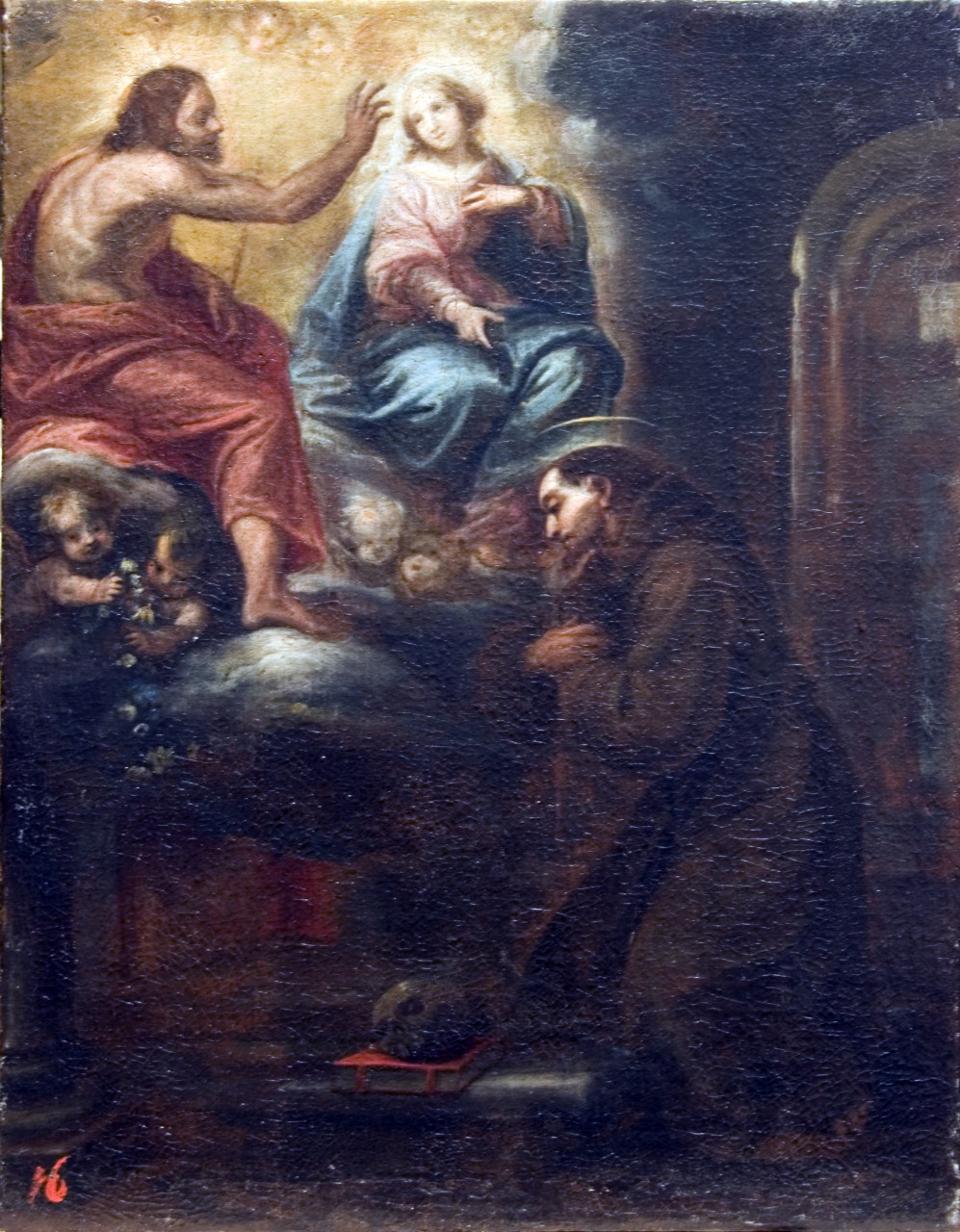 apparizione di Cristo e della Madonna a San Francesco d'Assisi (dipinto) di Botti Francesco (cerchia) (seconda metà sec. XVII)