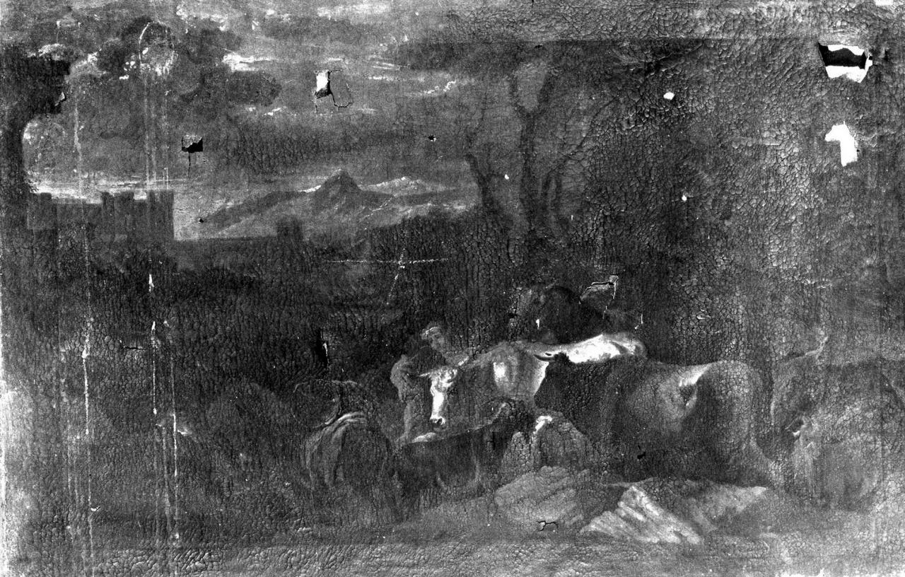 scena di transumanza o Giacobbe e la sua famiglia si recano in Egitto (dipinto) di Castiglione Giovanni Benedetto detto Grechetto (maniera) (sec. XVII)