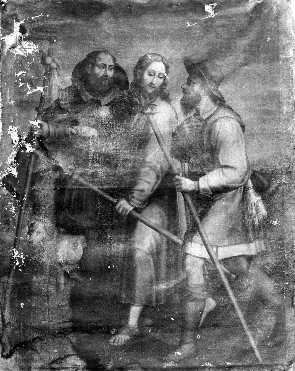 incontro di Cristo e i discepoli sulla via di Emmaus (dipinto) di Veli Benedetto (maniera) (secc. XVI/ XVII)