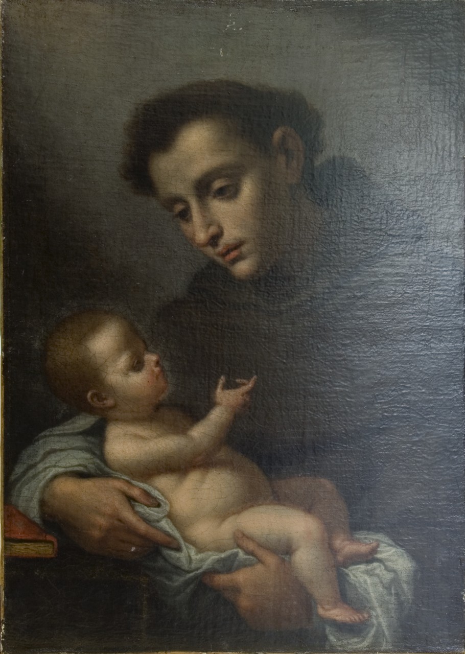 Sant'Antonio da Padova con Gesù Bambino (dipinto) di Dolci Carlo (attribuito) (sec. XVII)