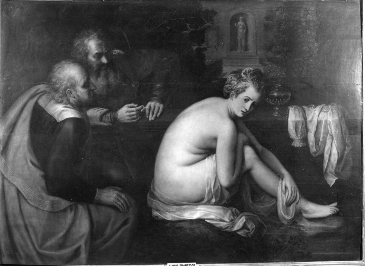 Susanna e i vecchi (dipinto) di De Vriendt Frans detto Frans Floris (sec. XVI)