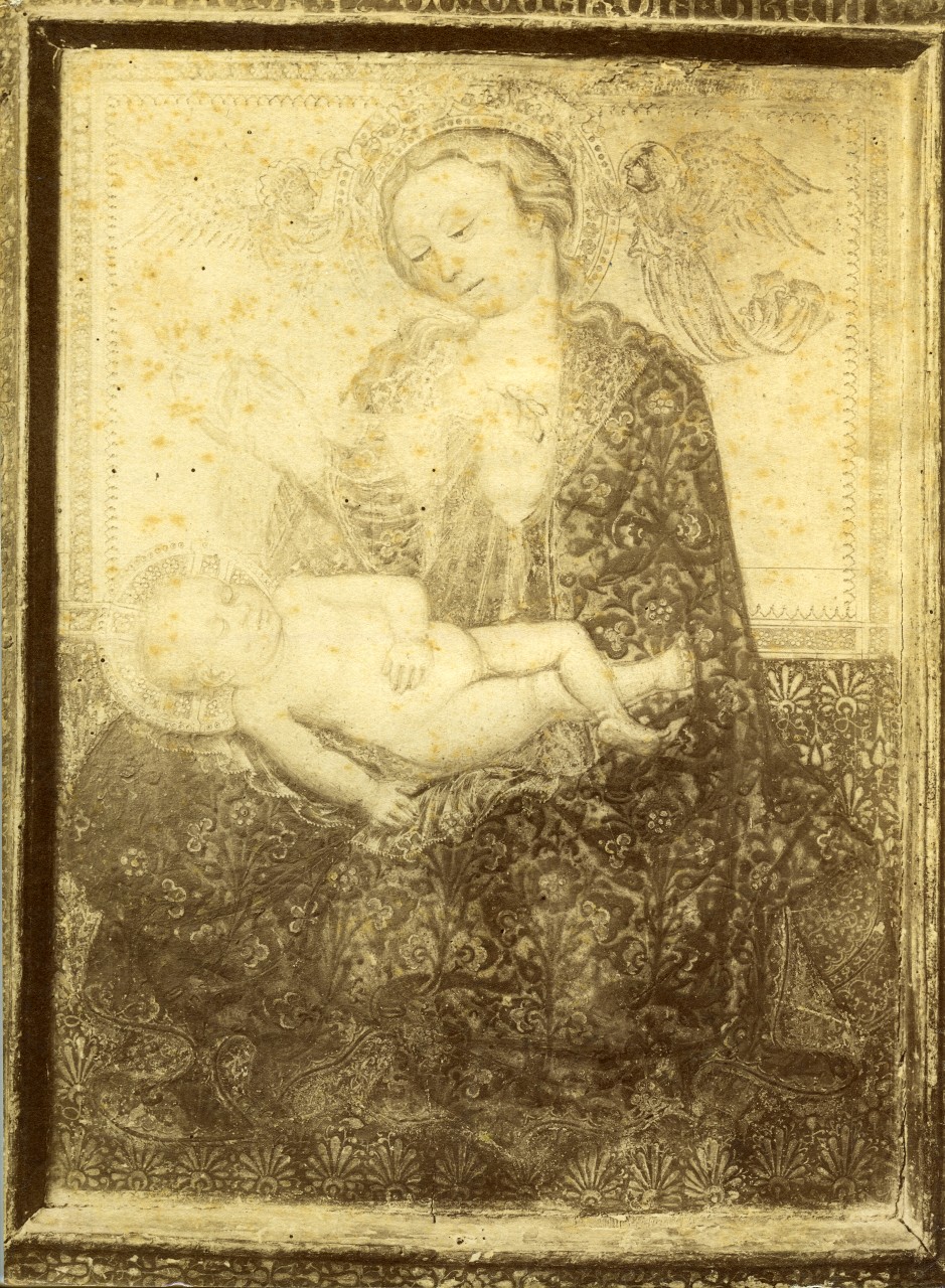 Madonna con Bambino - Dipinto (positivo) di Nicola da Guardiagrele, Gabinetto fotografico del Polo Museale Fiorentino (inizio XX)