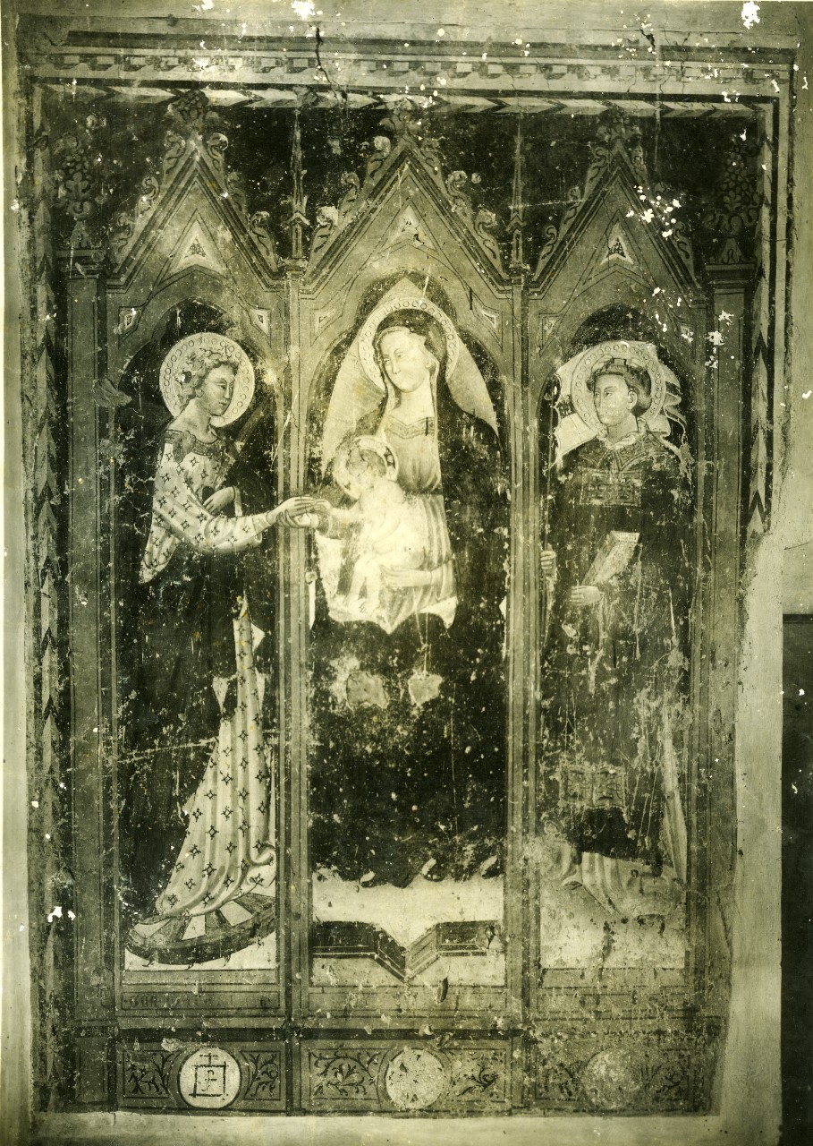 Madonna con bambino con Santa Caterina d' Alessandria e Santo Stefano (positivo) di Antonio di Miniato, Gabinetto fotografico del Polo Museale Fiorentino (inizio XX)