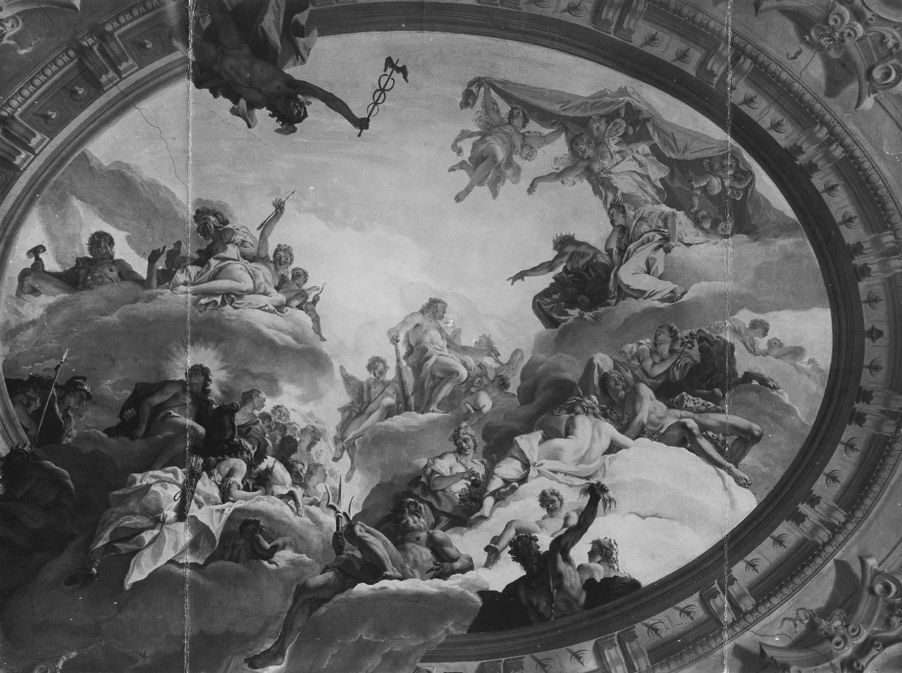 Firenze - Palazzo Fenzi - Soffitto affrescato (positivo) di Ricci Sebastiano, Niccolò Cipriani (XX)