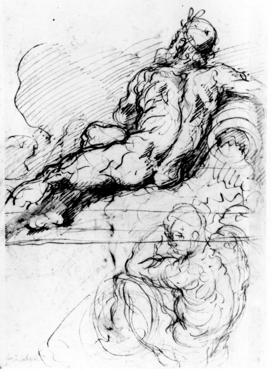 figure virili sedute (disegno preparatorio) di Cresti Domenico detto Passignano (attribuito) (sec. XVI)