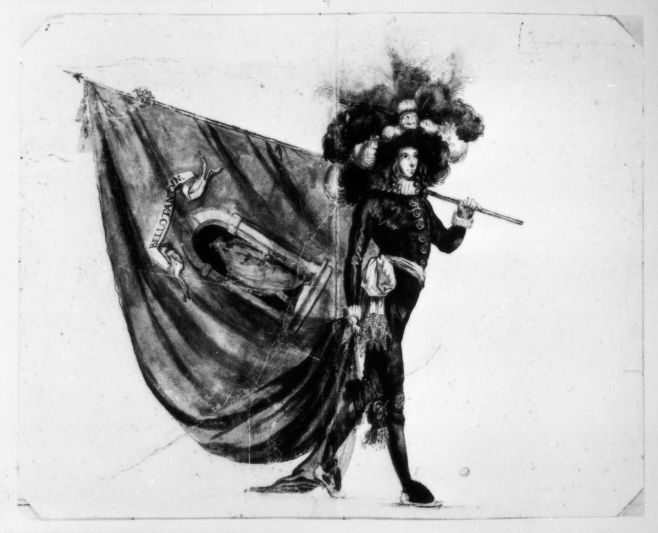 costume per alfiere del calcio (disegno) di Del Bianco Baccio (attribuito) (prima metà sec. XVII)