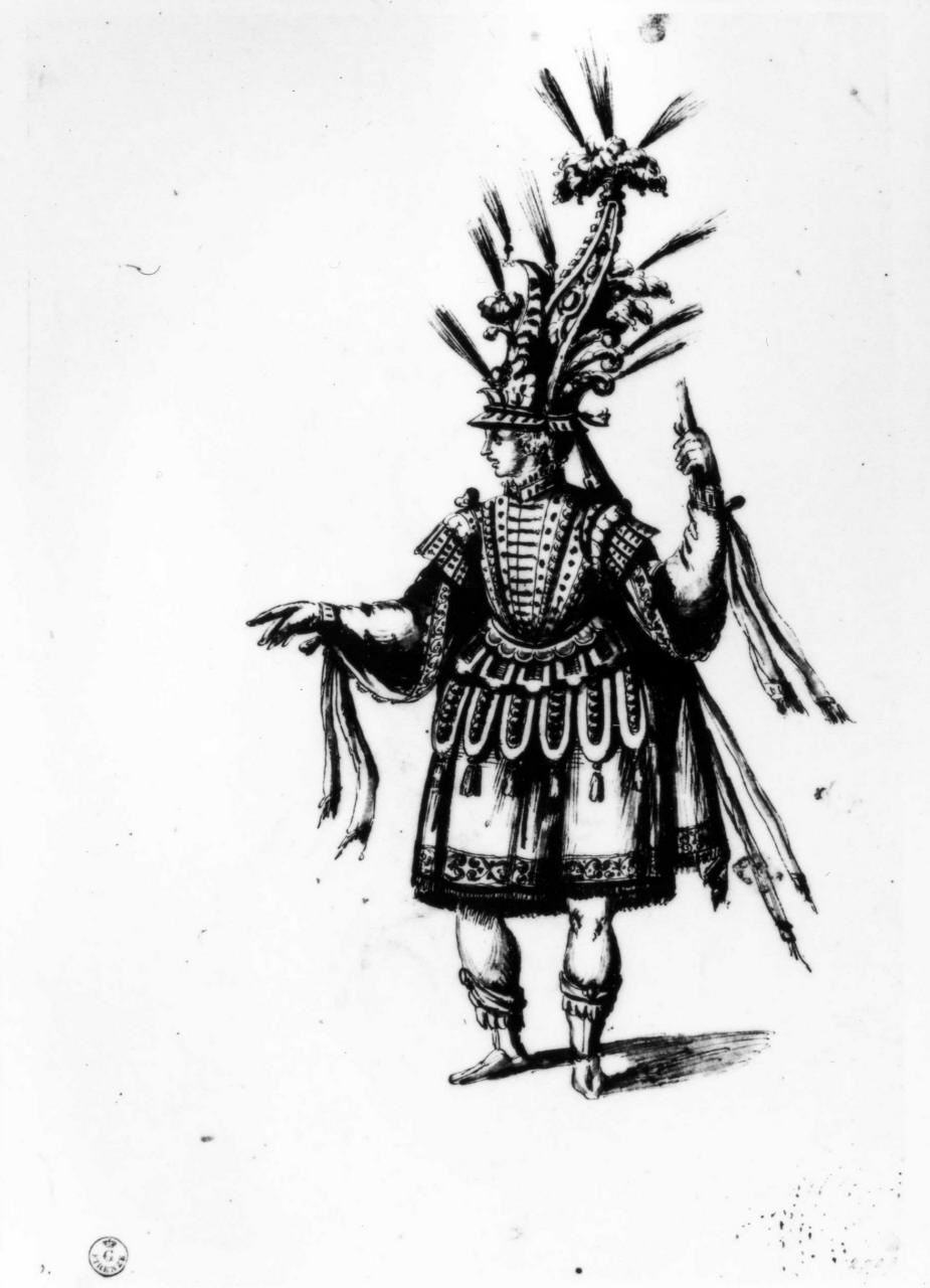 costume teatrale (disegno) - ambito fiorentino (sec. XVII)