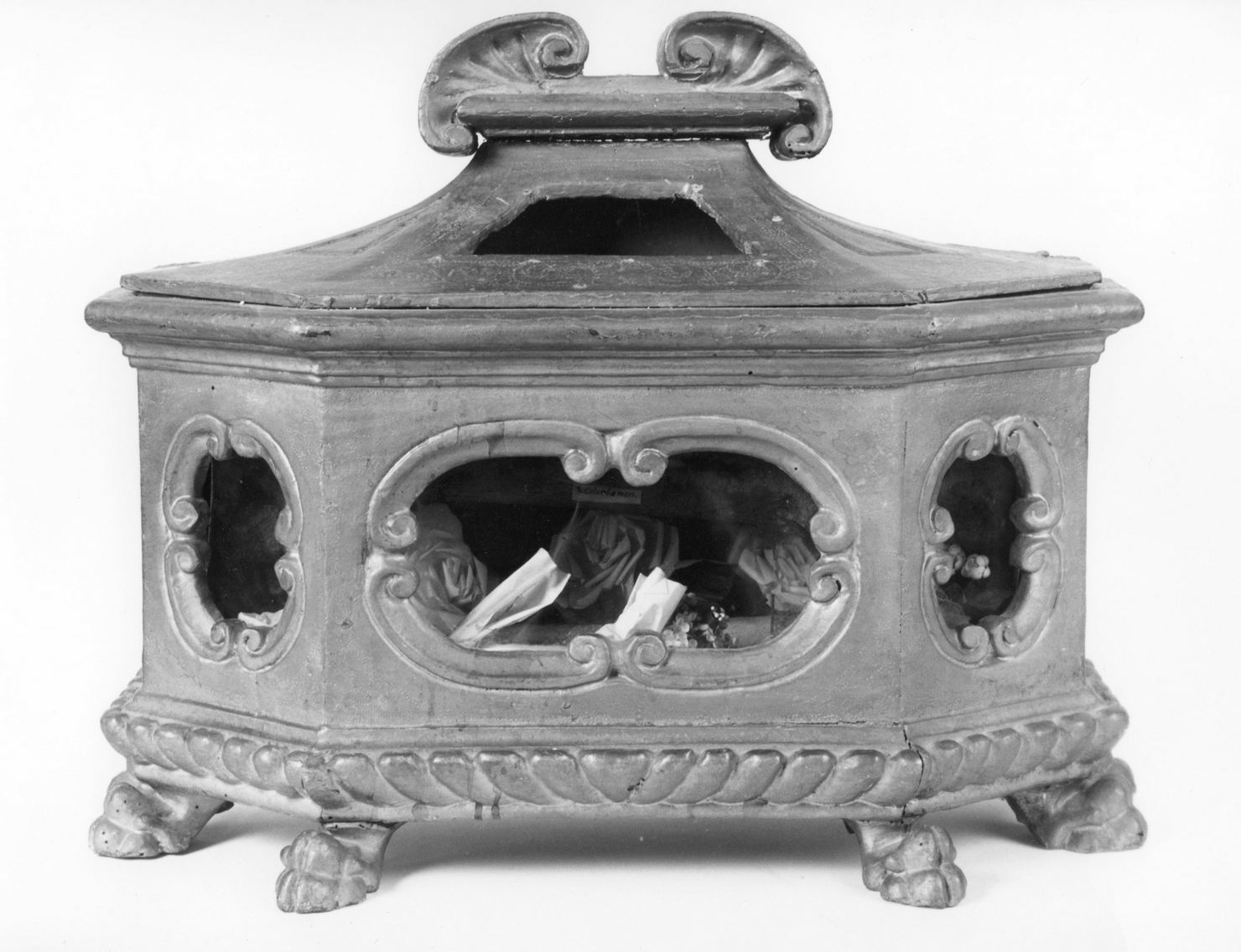 reliquiario a teca - a cofanetto, opera isolata - bottega italiana (prima metà sec. XVII)