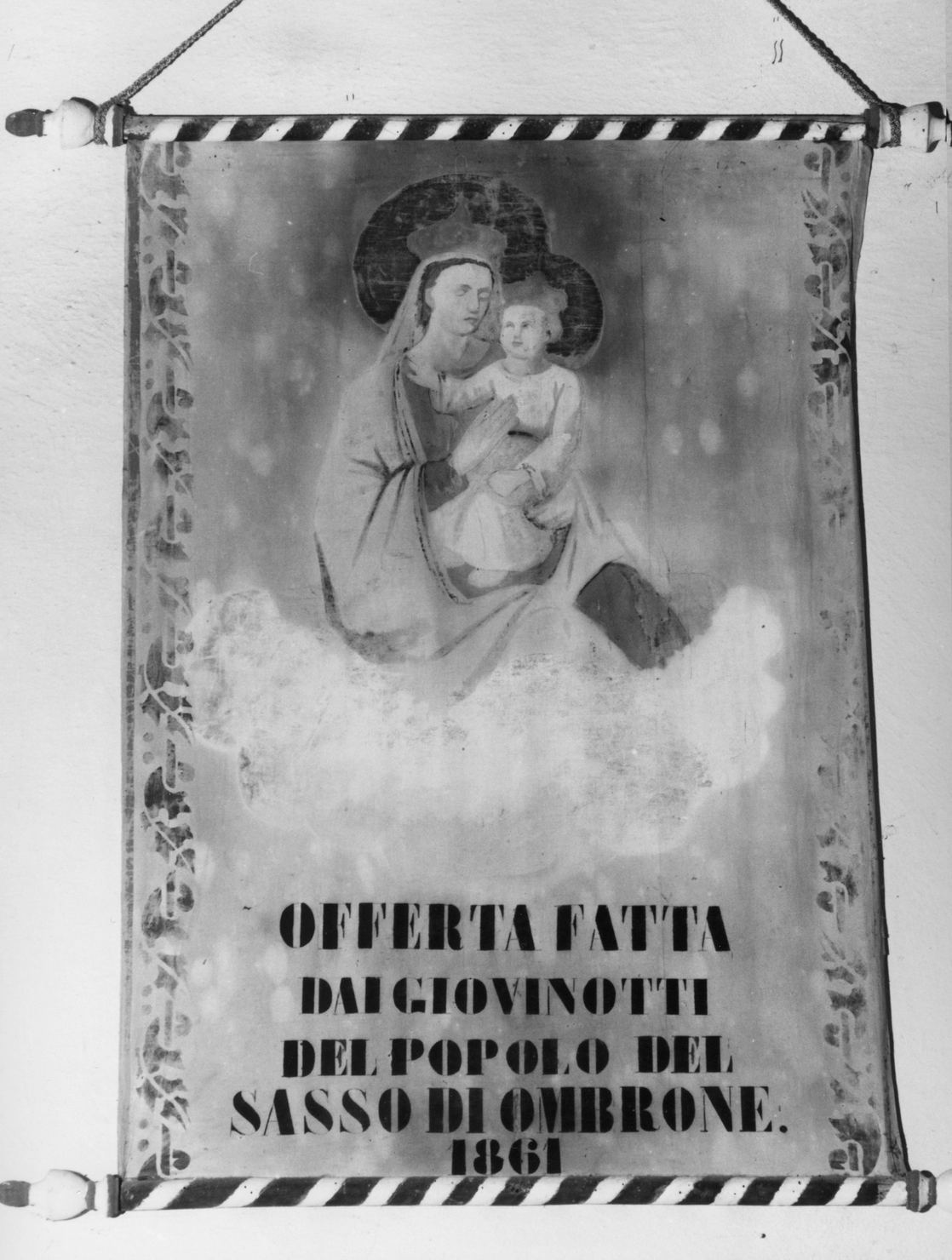 Madonna con Bambino (stendardo processionale) - bottega toscana (sec. XIX)