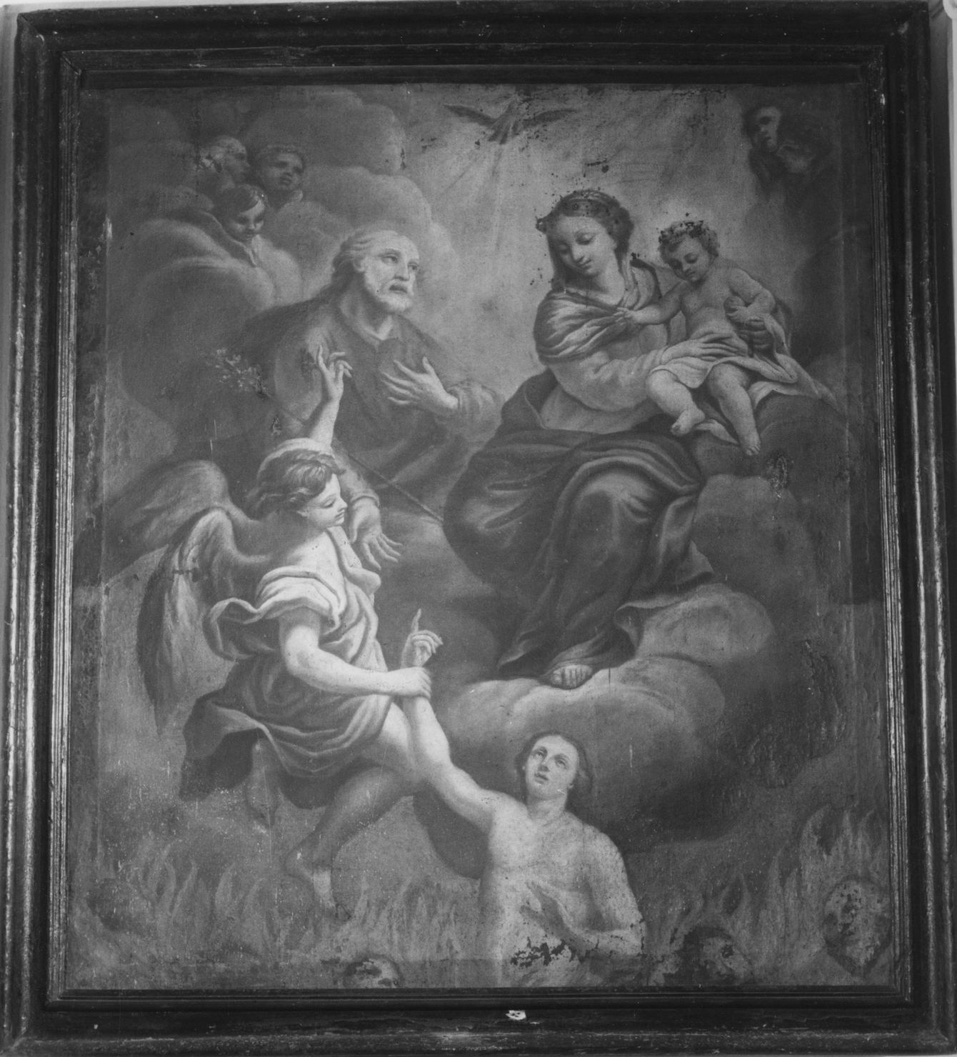 Madonna con il Bambino e San Giuseppe che intercedono per le anime del Paradiso (dipinto) - ambito toscano (seconda metà sec. XVIII)