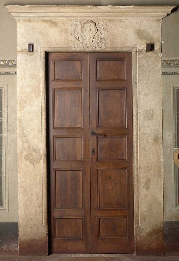 stemma gentilizio della famiglia Piccolomini (mostra di porta) - bottega fiorentina (sec. XV)