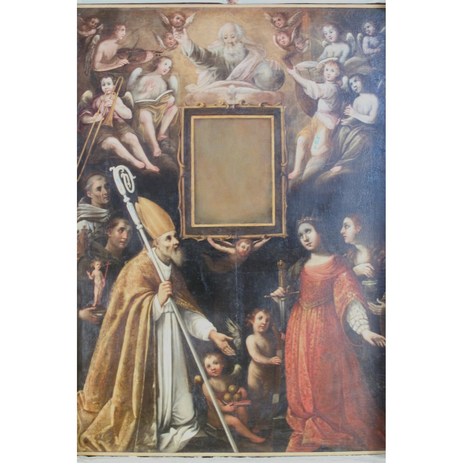 Eterno e Santi (dipinto) di Nasini Francesco (sec. XVII)
