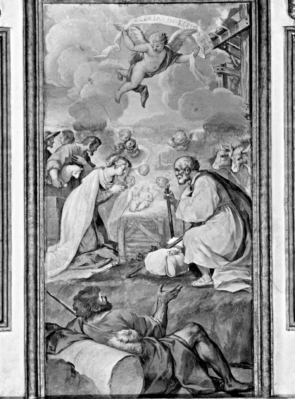 adorazione dei pastori, adorazione dei pastori (dipinto, elemento d'insieme) di Folli Sebastiano (sec. XVII)