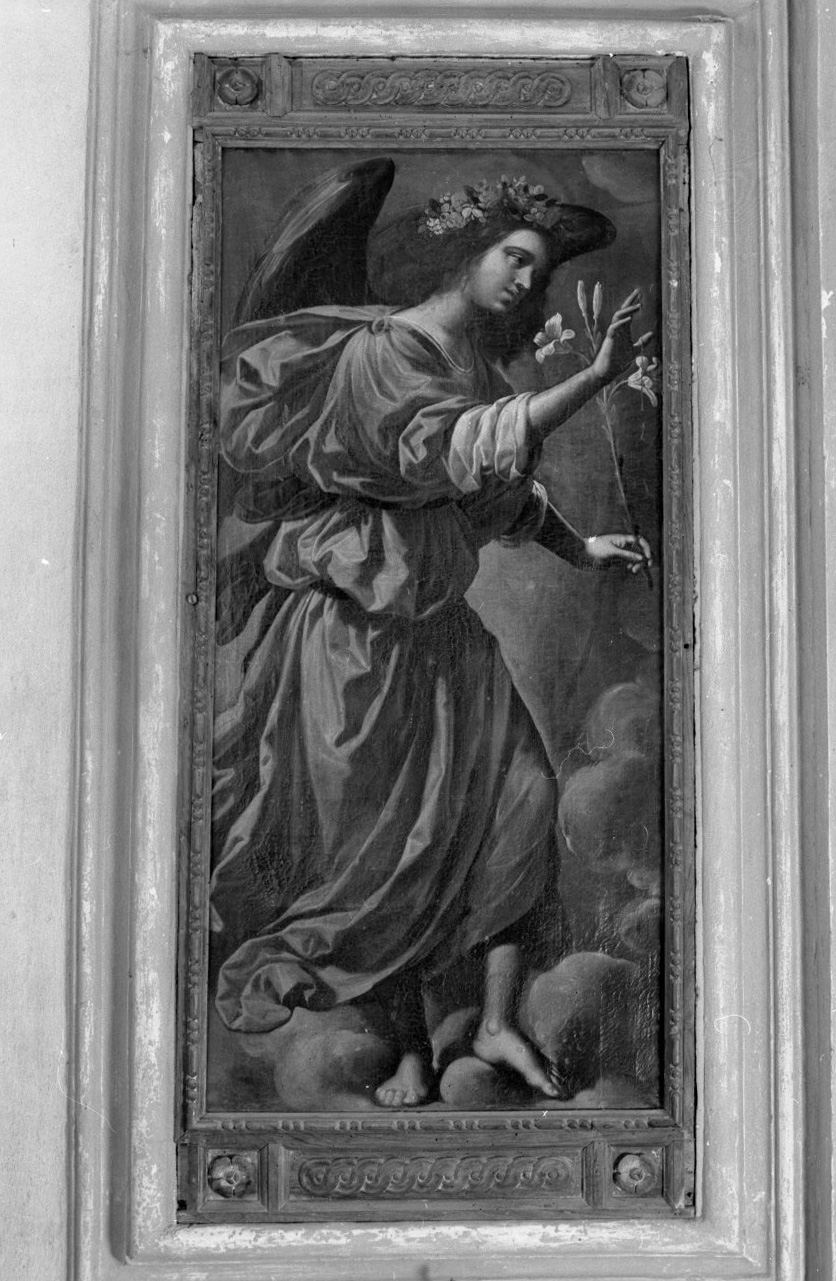 angelo annunciante (dipinto, elemento d'insieme) di Manetti Rutilio (attribuito) (sec. XVII)