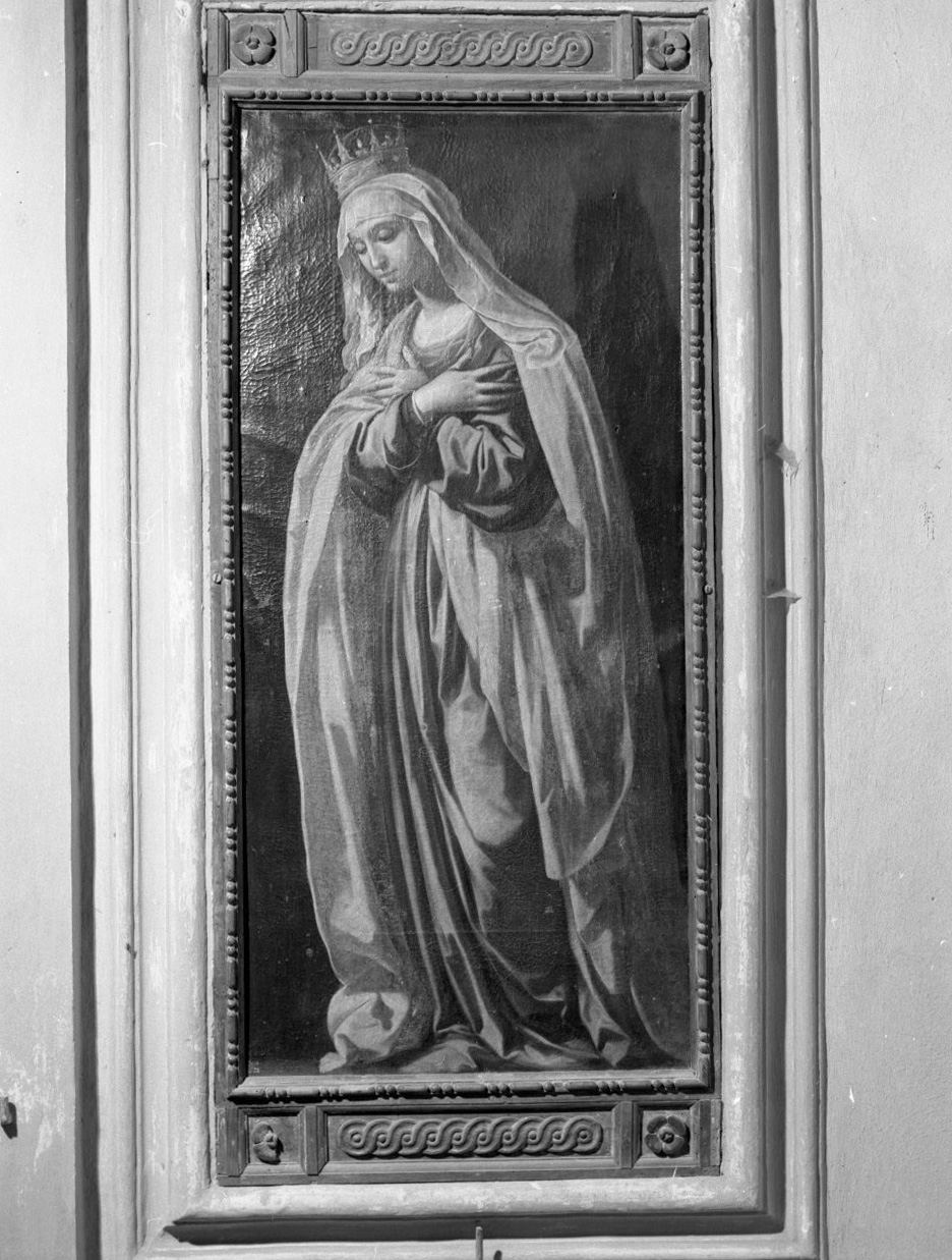 Madonna annunciata (dipinto, elemento d'insieme) di Manetti Rutilio (attribuito) (sec. XVII)