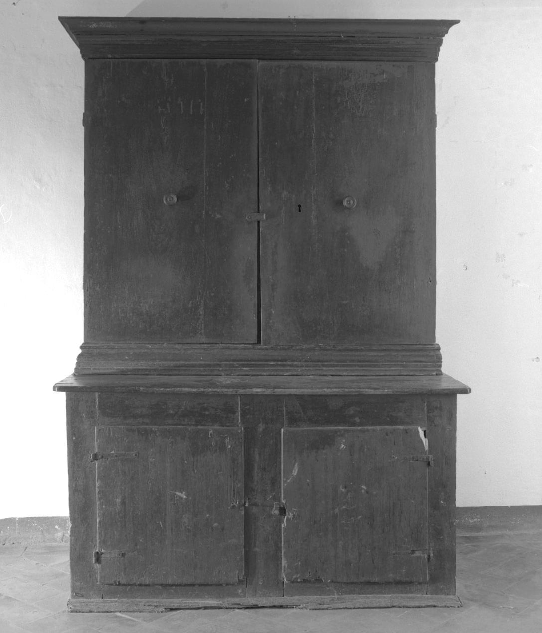 credenza con alzata - bottega toscana (sec. XVII)