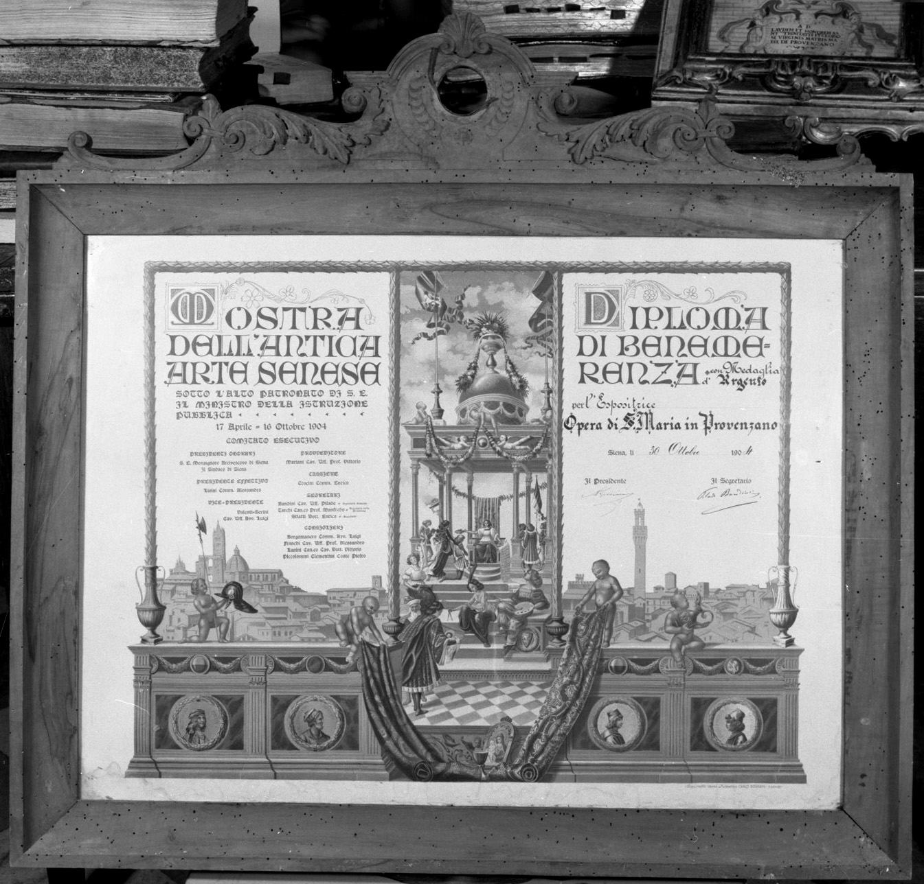 Diploma, città di Siena (stampa) - ambito italiano (sec. XX)