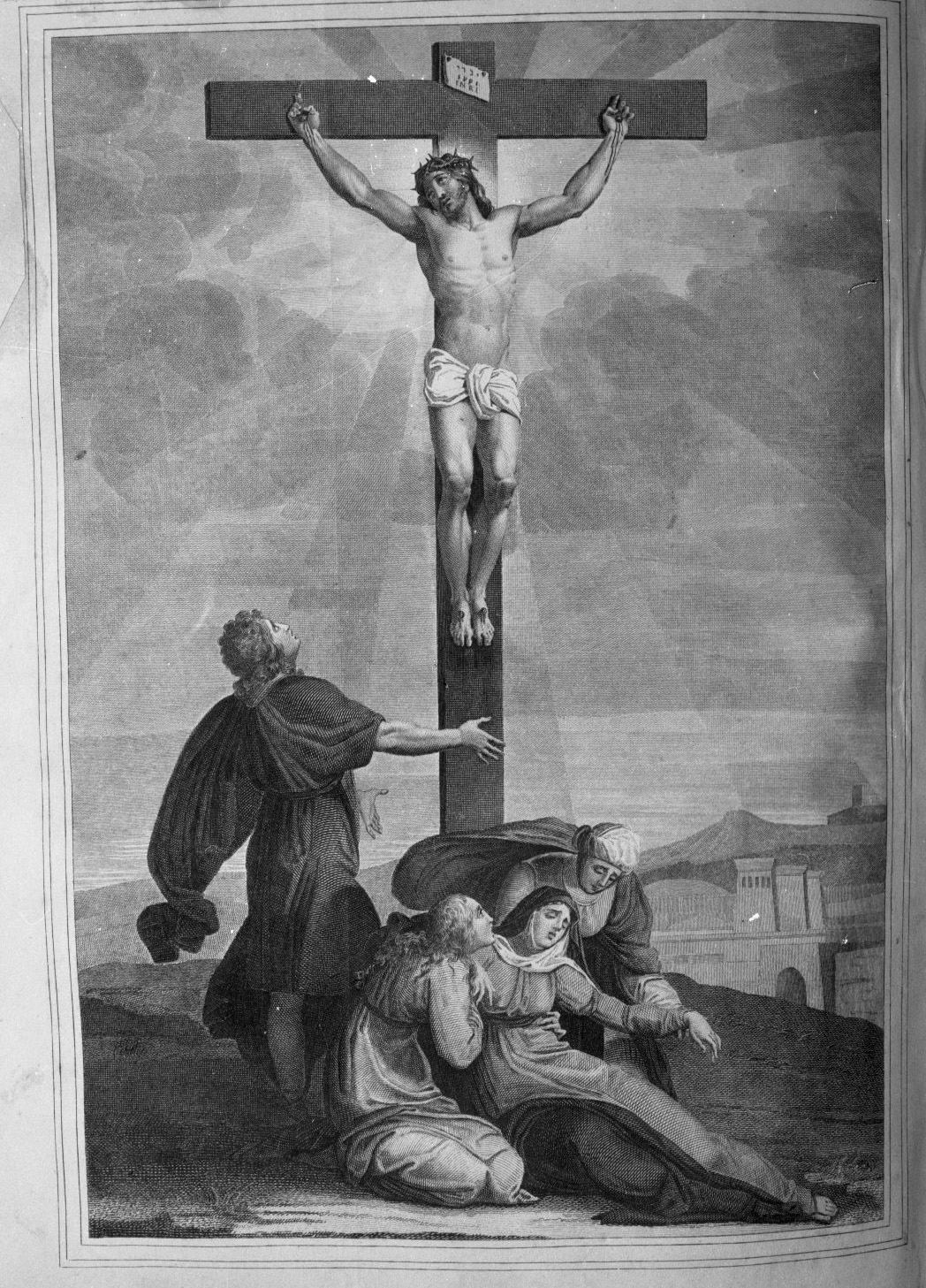 crocifissione di Cristo (stampa) di Nani A (sec. XIX)