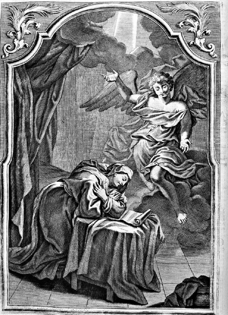 Annunciazione (stampa) di Bloemaert Cornelis il Giovane (sec. XVIII)